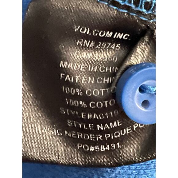Volcom Vintage Skater Royal Blue Polo Shirt size Large - Picture 9 of 11